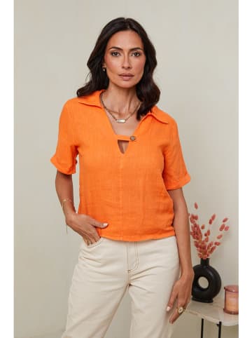 Le Monde du Lin Leinen-Bluse in Orange