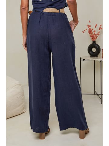 Le Monde du Lin Leinen-Hose in Dunkelblau