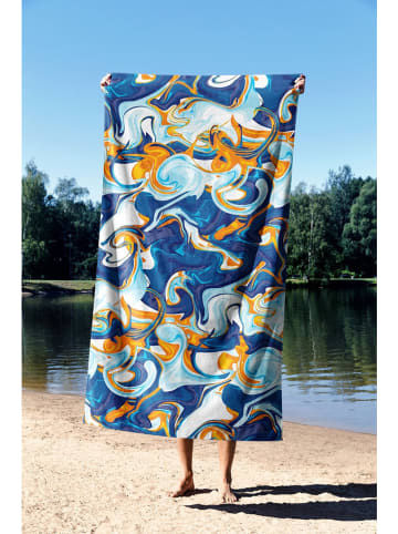 Elizabed Strandlaken "Liquid Marble" blauw