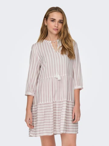 ONLY Kleid "Kaya" in Rosa/ Weiß