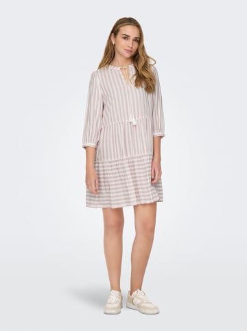 ONLY Kleid "Kaya" in Rosa/ Weiß
