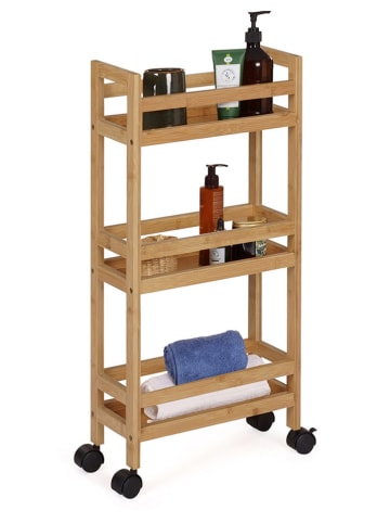 IDOMYA Essentials Badkamertrolley "Maya" lichtbruin - (B)36 x (H)74,5 x (D)15 cm