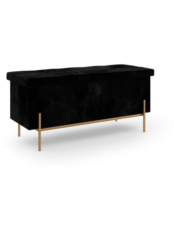 IDOMYA Essentials Aufbewahrungsbank "Loan" in Schwarz/ Gold - (B)100 x (H)45 x (T)37 cm