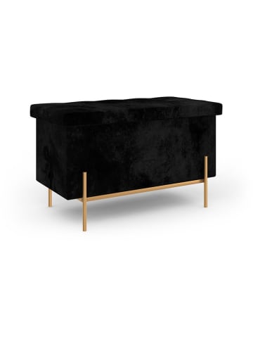 IDOMYA Essentials Opbergbank "Loan" zwart/goudkleurig - (B)76 x (H)45 x (D)13 cm