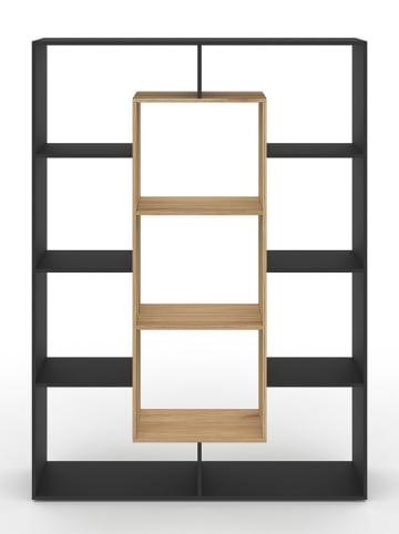 IDOMYA Essentials Boekenkast "Colette" zwart/lichtbruin - (B)104 x (H)143 x (D)30 cm