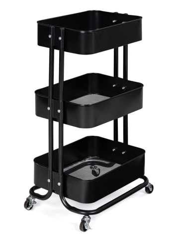 IDOMYA Essentials Wózek kuchenny w kolorze czarnym - 42 x 76,5 x 37 cm