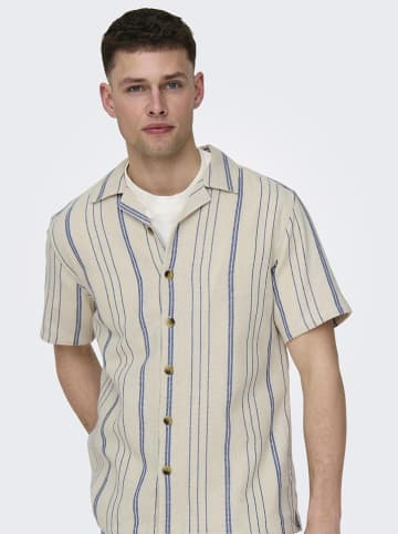 ONLY & SONS Hemd in Beige/ Blau