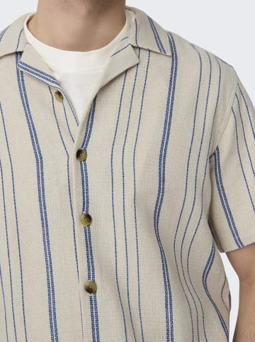 ONLY & SONS Hemd in Beige/ Blau