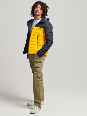 Superdry Doorgestikte jas geel/donkerblauw