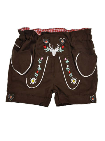 Bondi Kunstleder Shorts "Hirsch" in Braun