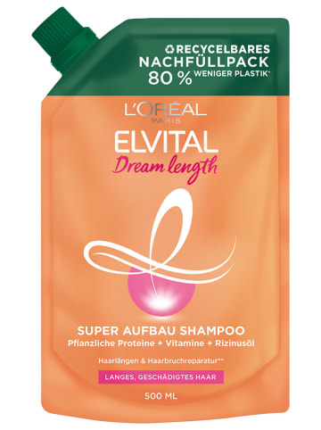 L'Oréal Paris Nachfüllpack-Shampoo "Elvital Dream Length Super Aufbau", 500 ml