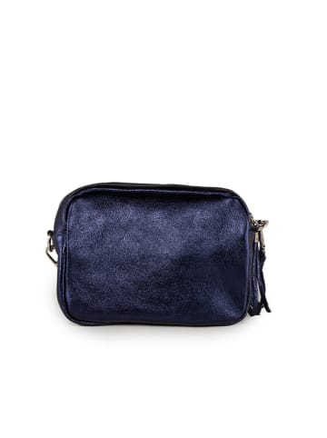 Anna Morellini Leren schoudertas "Abriana" donkerblauw - (B)20 x (H)16 x (D)8 cm