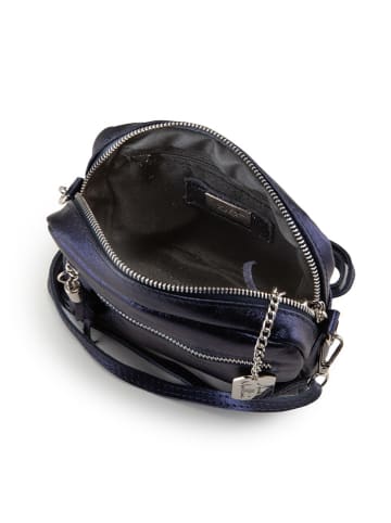 Anna Morellini Leren schoudertas "Abriana" donkerblauw - (B)20 x (H)16 x (D)8 cm