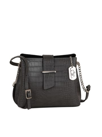 Anna Morellini Leren schoudertas "Olivia" zwart - (B)23 x (H)18 x (D)9 cm