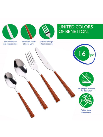 Benetton 16-częściowy zestaw sztućców w kolorze czerwonym