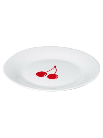 Benetton 4er-Set: Dessertteller in Weiß/ Rot - Ø 19 cm