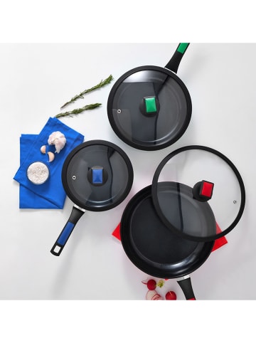 Benetton 2-delige set: braadpan met deksel zwart/groen - Ø 24 cm