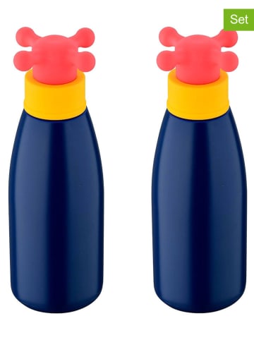 Benetton 2er-Set: Trinkflaschen in Dunkelblau/ Pink - 500 ml