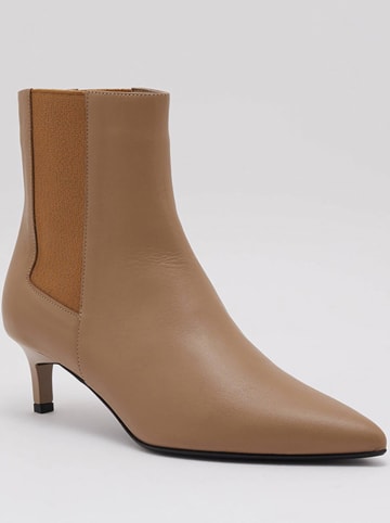 Calvin Klein Leder-Stiefeletten in Hellbraun