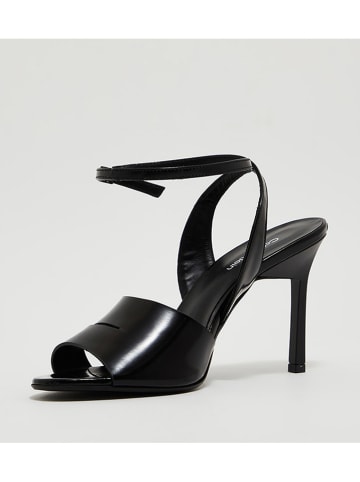 Calvin Klein Leder-Sandaletten in Schwarz