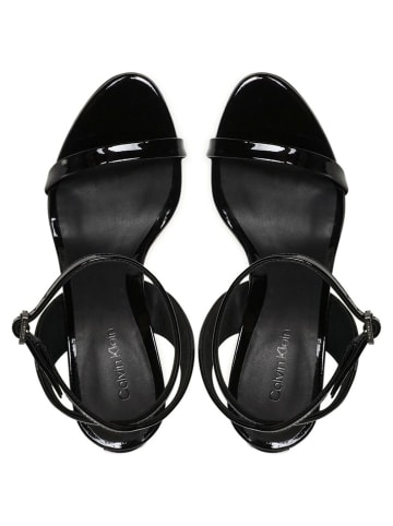 Calvin Klein Leder-Sandaletten in Schwarz