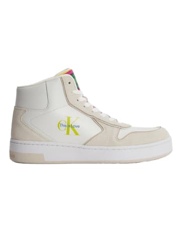 Calvin Klein Leren sneakers wit/beige