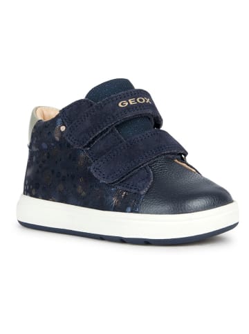 Geox Leren sneakers "Biglia" donkerblauw/goudkleurig