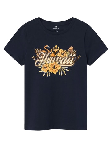 name it Shirt "Janine" oranje/donkerblauw