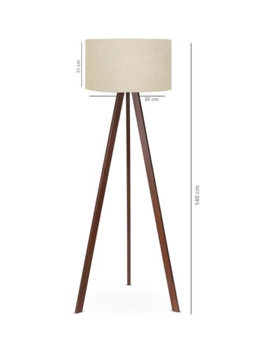 Scandinavia Concept Standleuchte in Beige/ Braun - (H)140 x Ø 38 cm