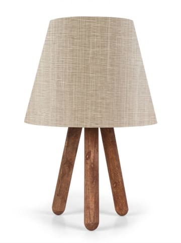 Scandinavia Concept Tischleuchte in Creme/ Braun - (H)33 x Ø 22 cm