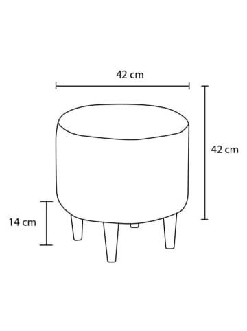 Scandinavia Concept Hocker "Findik Gabbana" w kolorze antracytowym - wys. 42 x Ø 42 cm