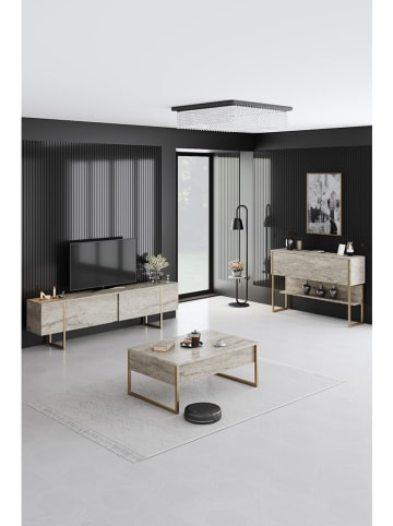Scandinavia Concept TV-Regal "Luxe" in Beige/ Gold - (B)180 x (H)50 x (T)30 cm