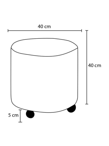 Scandinavia Concept Hocker "Mario Gabbana" in Creme - (H)40 x Ø 40 cm