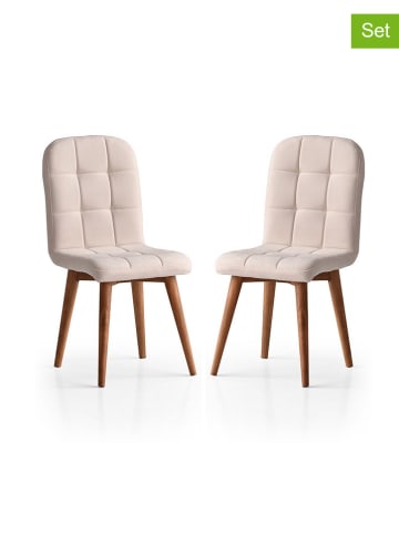 Scandinavia Concept 2er-Set: Esszimmerstühle "Retro" in Creme - (B)41 x (H)88 x (T)51 cm