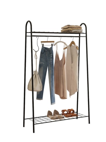 Scandinavia Concept Garderobe "Riley" in Schwarz - (B)144,5 x (H)89 x (T)32,5 cm