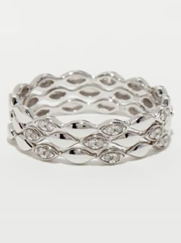 CARATELLI Weißgold-Ring "Trinity" mit Diamanten