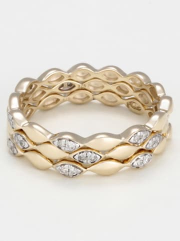 DIAMOND & CO Złoty pierścionek "Trinity" z diamentami