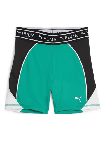 Puma Szorty sportowe "Train Strong 5`" w kolorze biało-zielono-czarnym