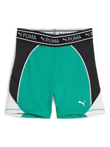 Puma Trainingsshorts "Train Strong 5`" in Grün/ Weiß/ Schwarz