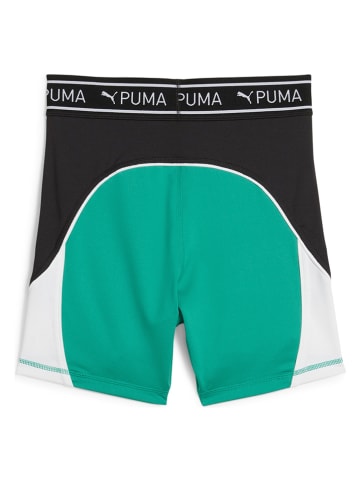 Puma Trainingsshorts "Train Strong 5`" in Grün/ Weiß/ Schwarz