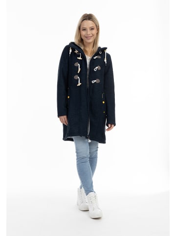 Schmuddelwedda Fleece mantel donkerblauw