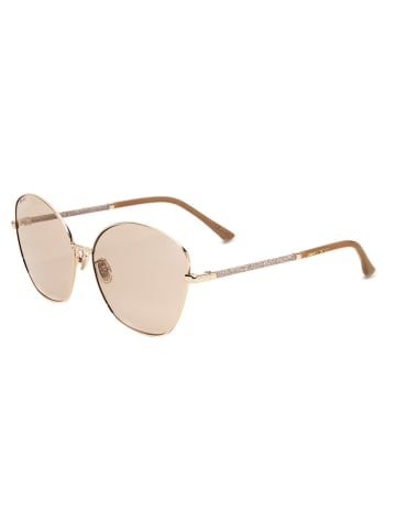 Jimmy Choo Damskie okulary przeciwsłoneczne w kolorze złoto-beżowym