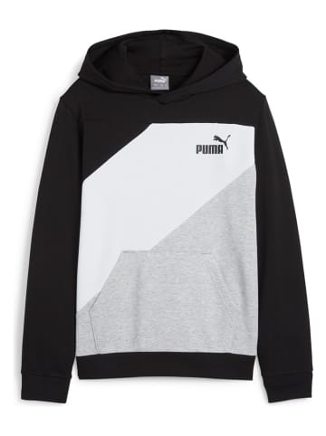 Puma Hoodie "Power" in Schwarz/ Weiß/ Grau