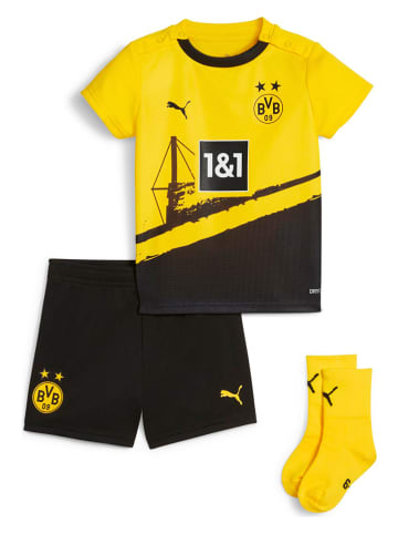 Puma 3-częściowy zestaw sportowy "BVB Home" w kolorze czarno-żółtym