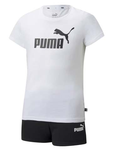 Puma 2tlg. Outfit "Logo" in Weiß/ Schwarz