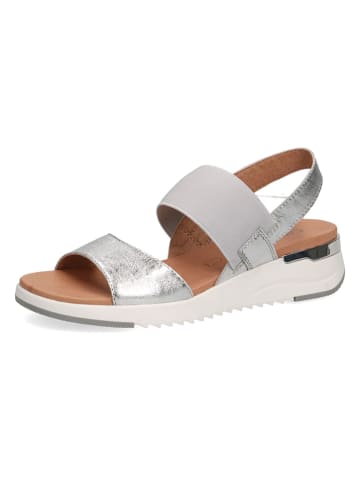 Caprice Leren sleehaksandalen zilverkleurig
