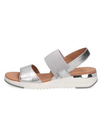 Caprice Leren sleehaksandalen zilverkleurig