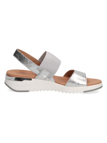 Caprice Leren sleehaksandalen zilverkleurig