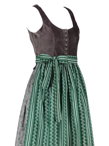 Almsach Dirndl in Grau/ Grün