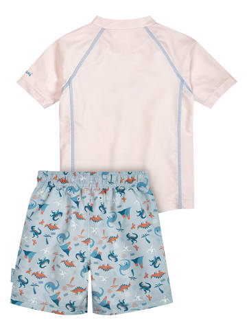 Playshoes 2-delige zwemoutfit "Dino" crème/blauw